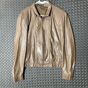 Vintage‎ Argentina Caramel Brown Genuine Leather Jacket Women’s Size 42 Reg